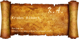 Krebs Albert névjegykártya