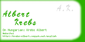 albert krebs business card